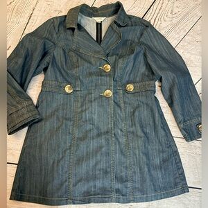 C.J. Banks by Christopher & Banks 1X denim overcoat jacket denim